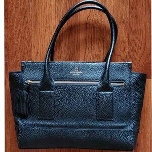 Kate Spade Large Southport Oden Black Pebble Grain Leather Shoulder Tote Bag